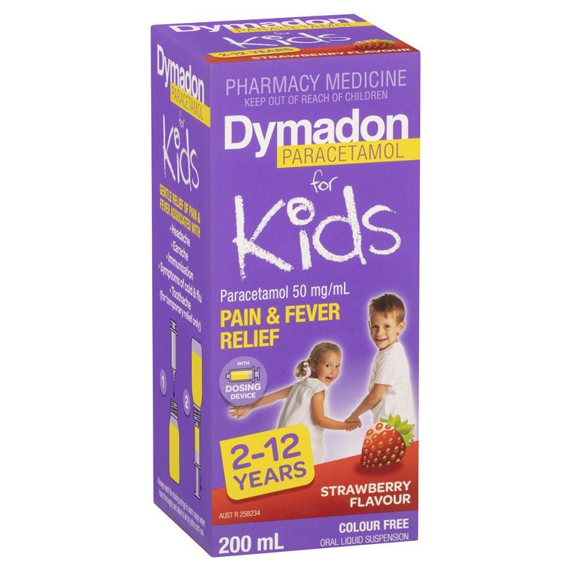Dymadon Paracetamol 2-12Yrs Strawberry 100mL
