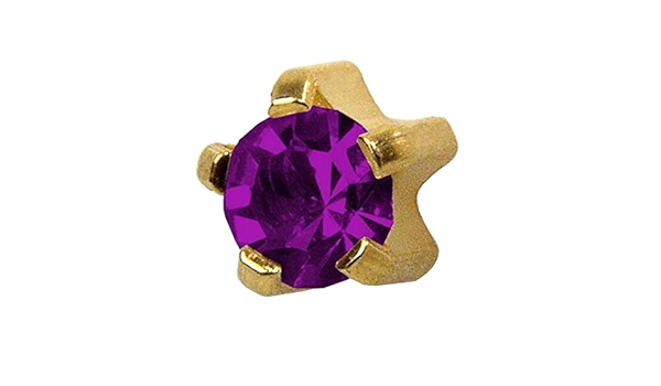 Ear Piercing 24K Pi Reg Bezel Amethyst