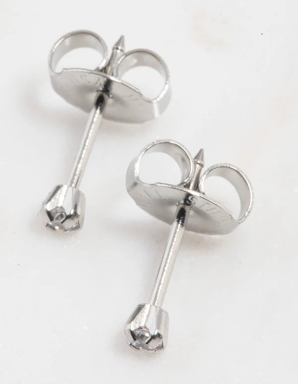 Ear Piercing S/Steel 2Mm Cubic Zirconia