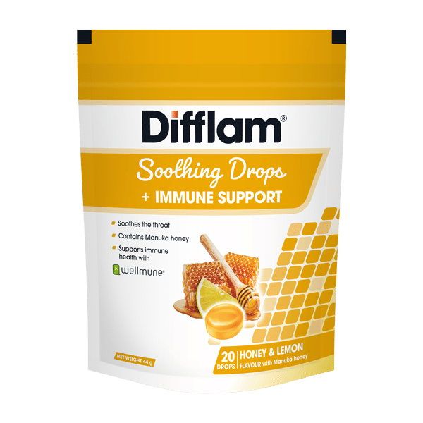 Difflam Sooth Drps+Immune Sup Hny&Lmn 20