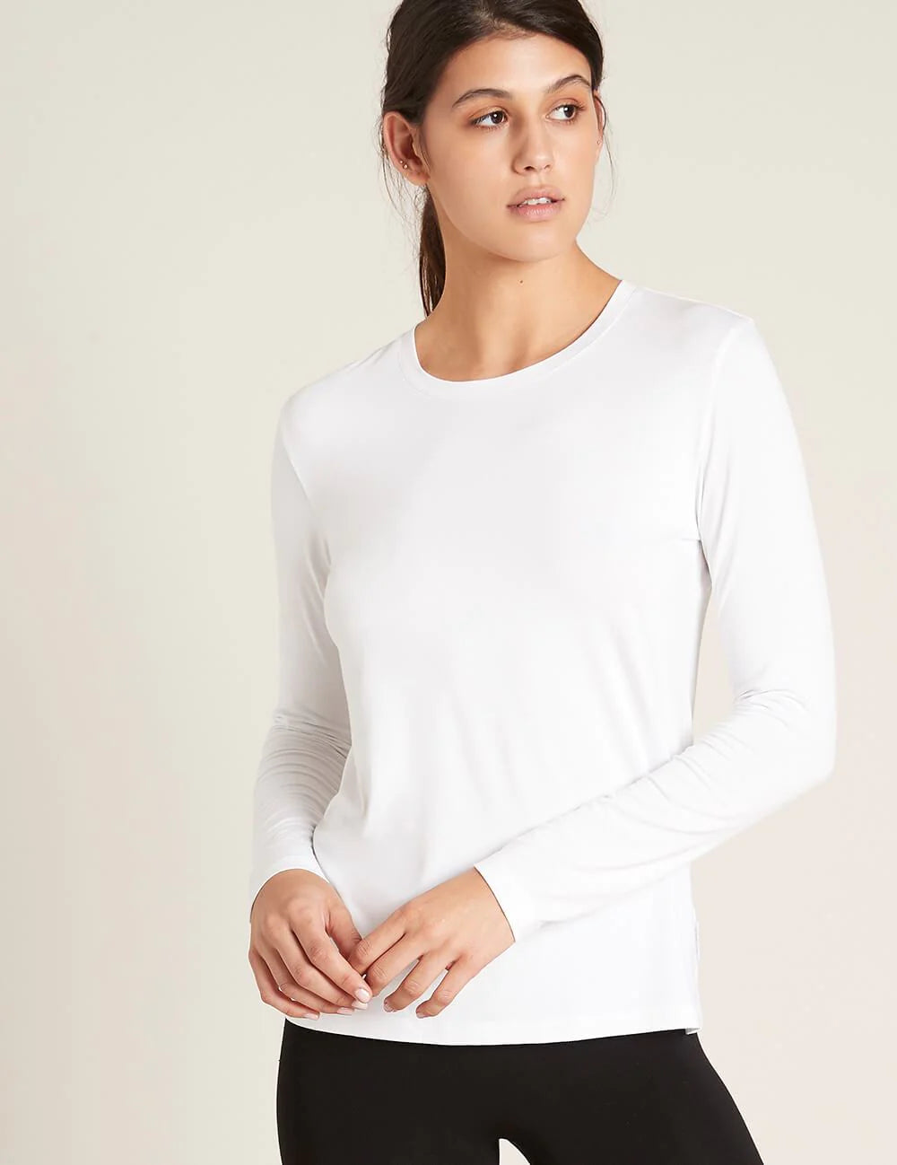 Boody Women Long Seleeve Round Neck T-Shirt White/S