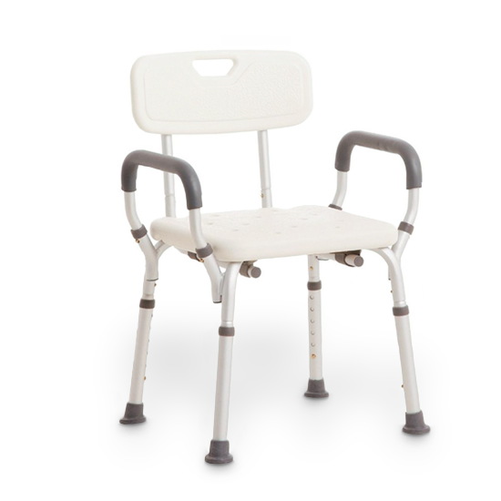 mLe Shower Stool Alum Armrest