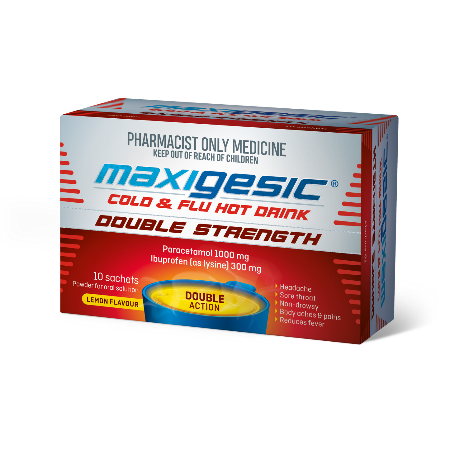 Maxigesic Cold&Flu Hot Drink Dbl Str 10S