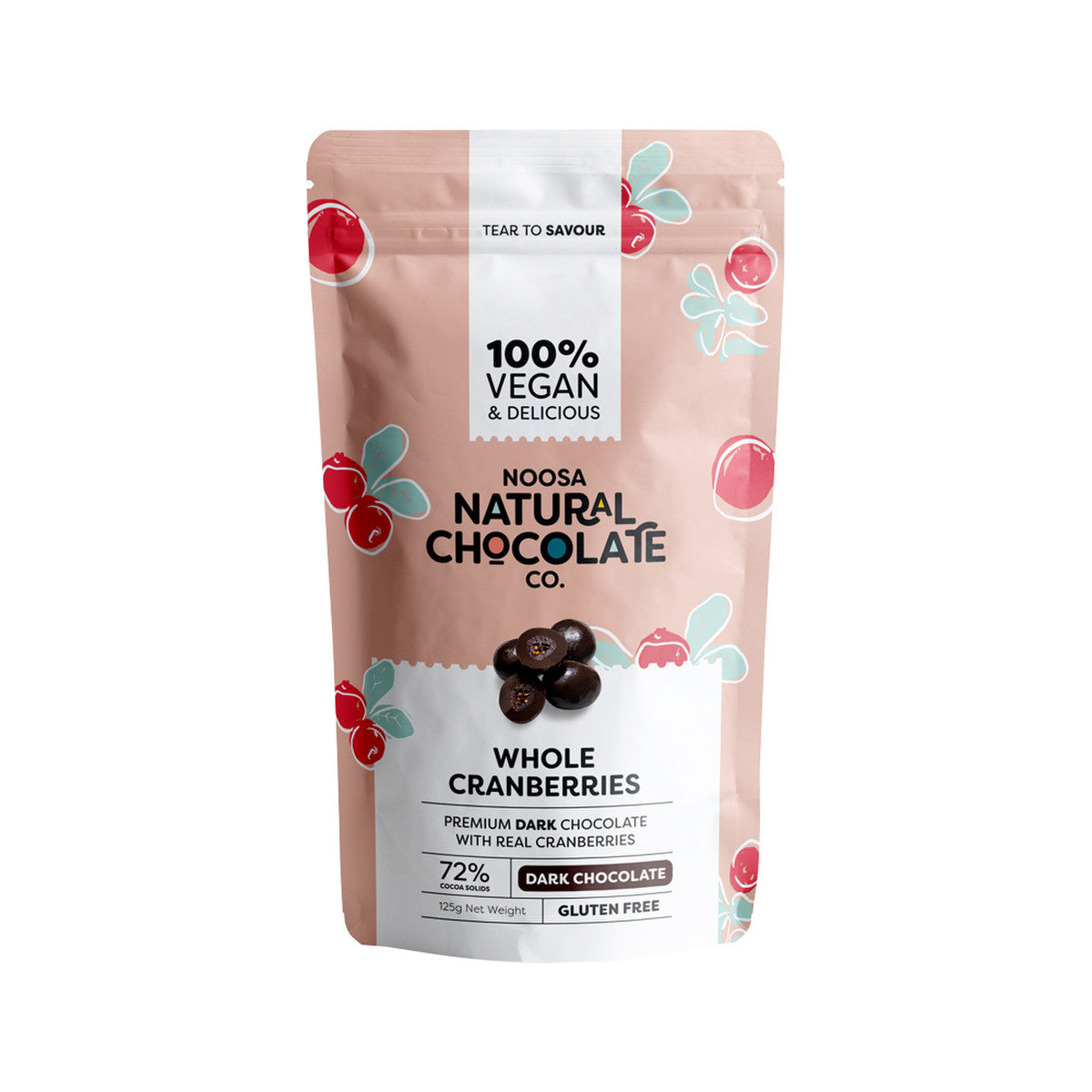 Noosa Natural Cranberries Dark Chocolate 125g