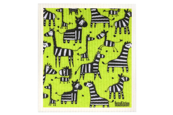 Retro Kitchen Sponge Cloth Zebra