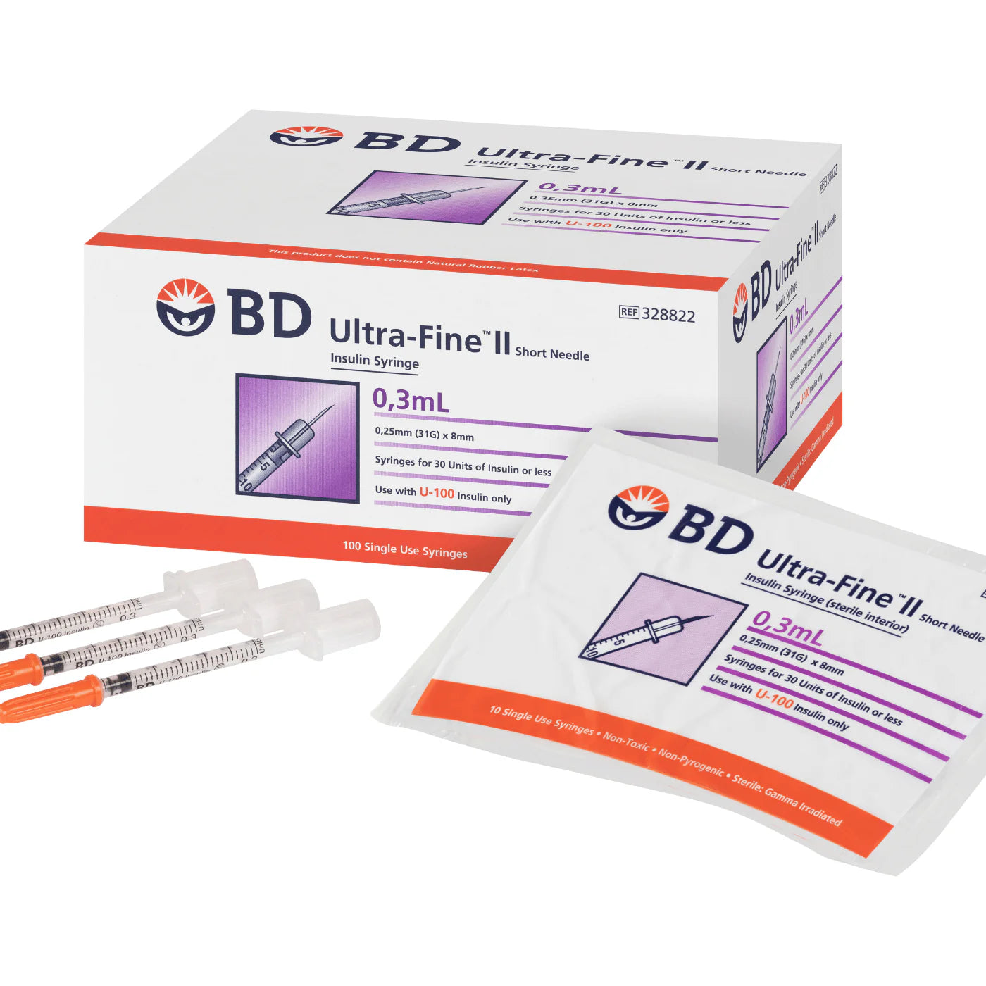 Bd Ultrafine Ii 0.3mL 31G 8Mm 100Pk