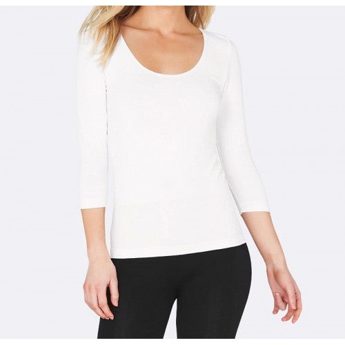 Boody Womens 3/4 Sleeve Top White S