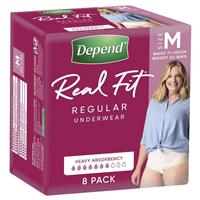 Depend R/Fit U/Wear Women Medium 8Pk
