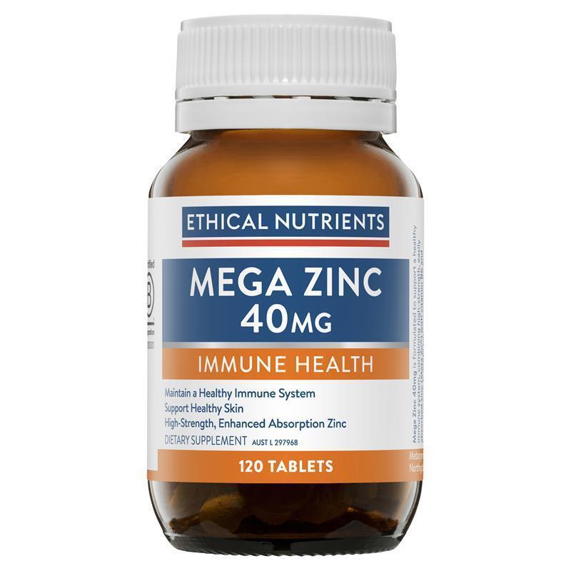Ethical Nutrients Mega Zinc 40mg 120 Tab