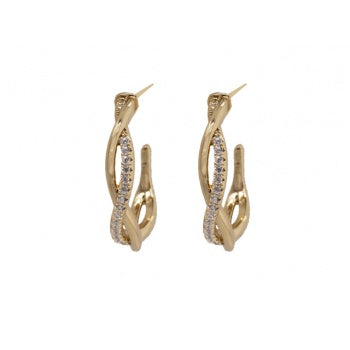 Sensation Twisted Cz Hoop Gp
