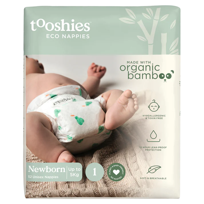 Tooshies Nappies Size 1 Newborn 3-5Kg 52 Pk