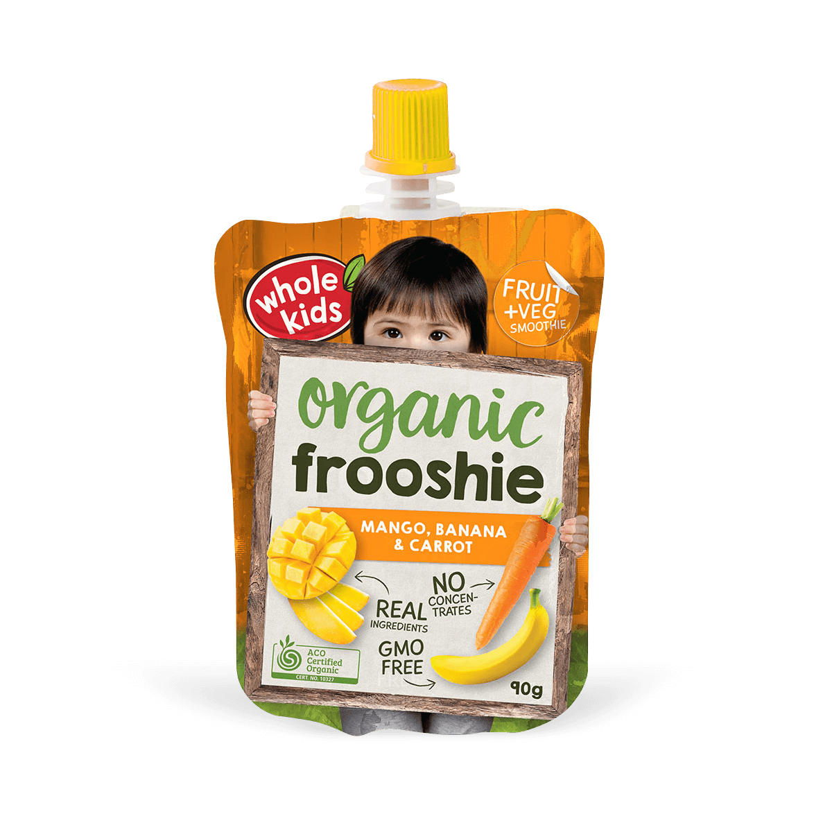 Whole Kids Organic Frooshie Mango,Banana & Carrot 90g