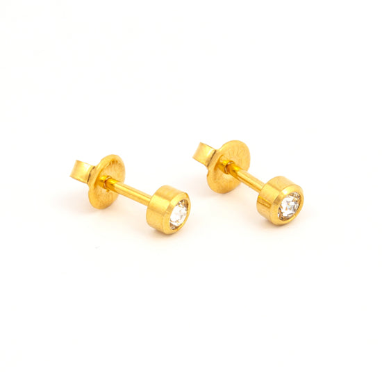 Studex 24Ct Gold April Crystal Mini