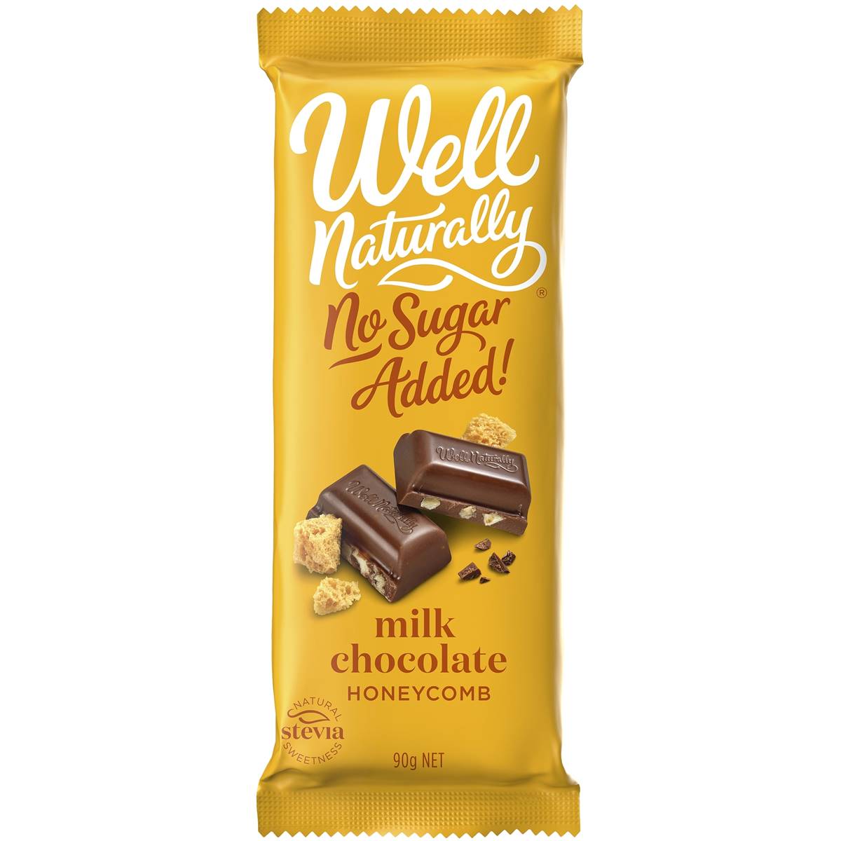 Well Naturally Milk Chocolate Honeycomb 90g