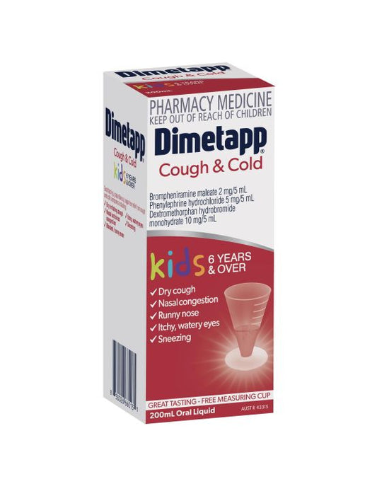 Dimetapp Cough Ccold & Flu Kids 200mL