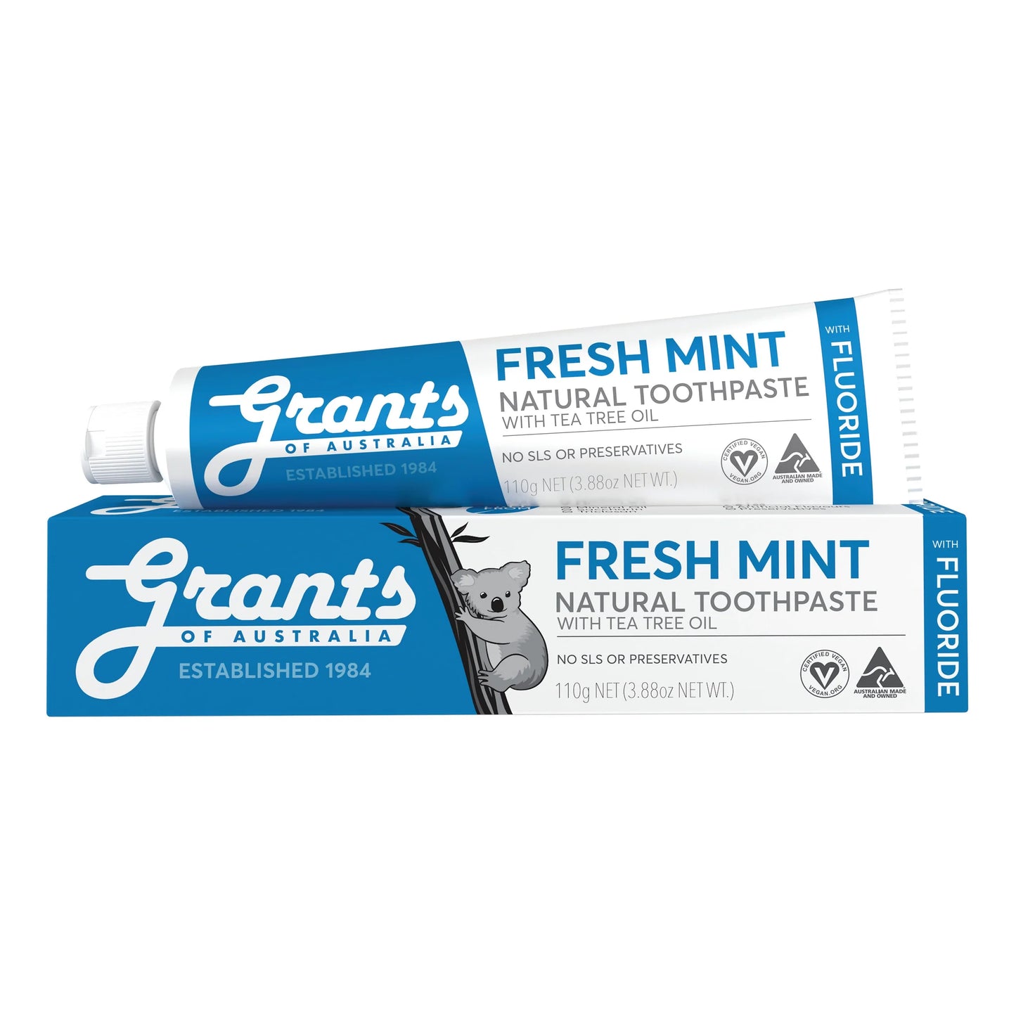 Grants Fresh Mint Toothpaste With Fluride 110g