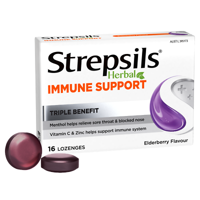 Strepsils Herb Immune Elderberry Loz 16