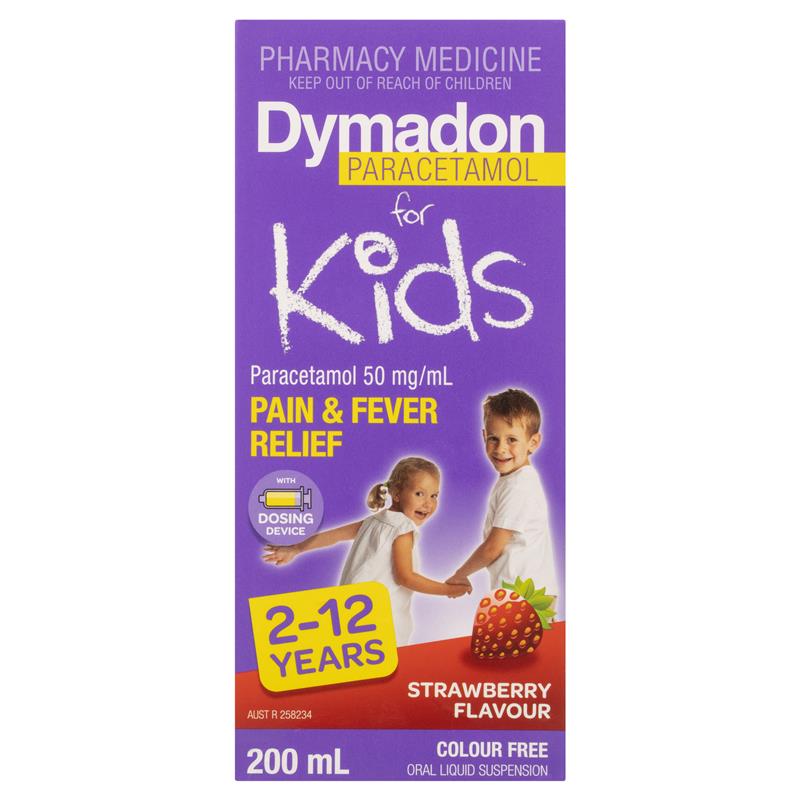 Dymadon 2-12Yrs Strawberry 200mL