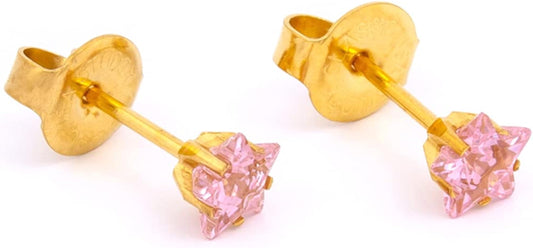 Ear Piercing 24K Star Pink