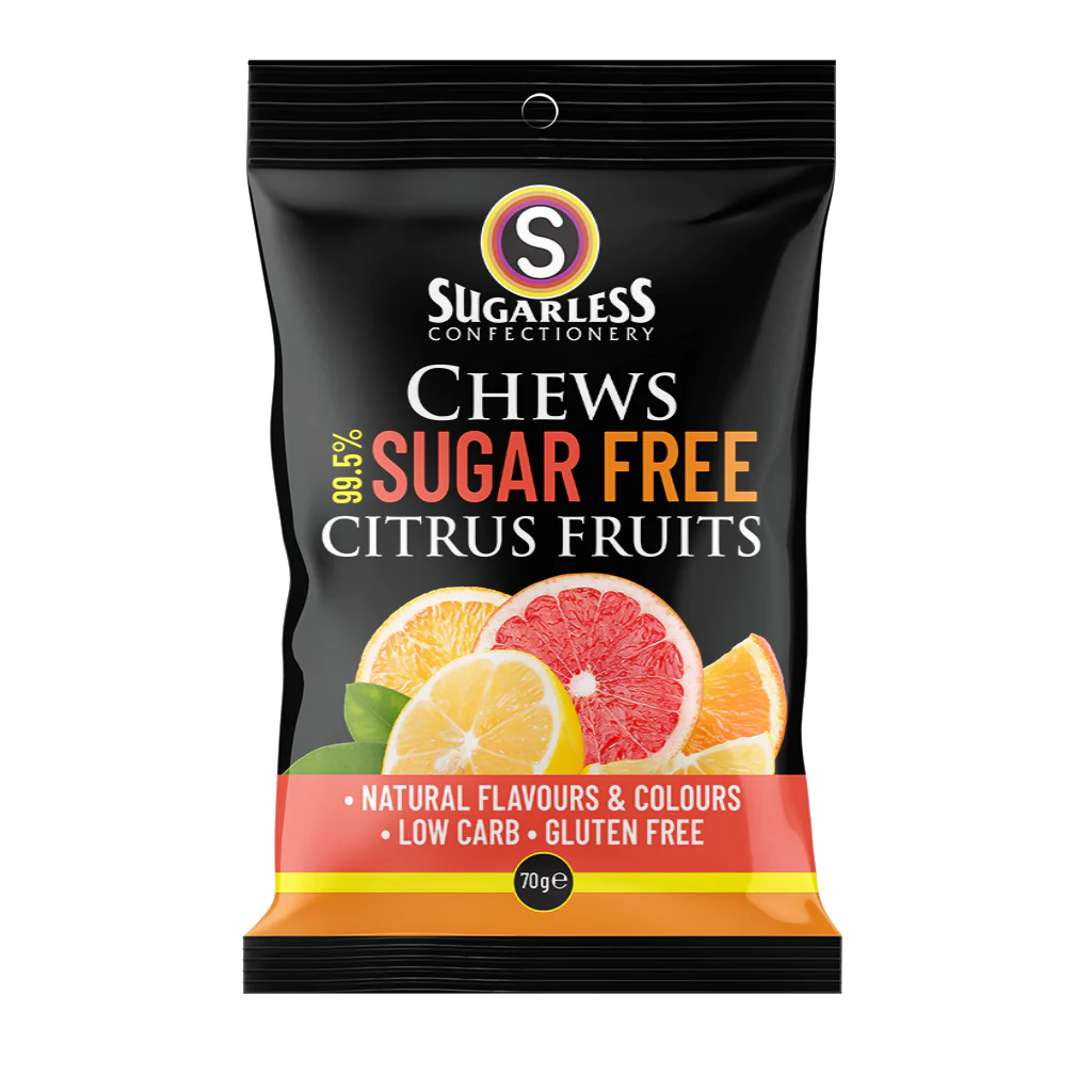 Sugarless Confectionery Chews Citrus Fruits 70g