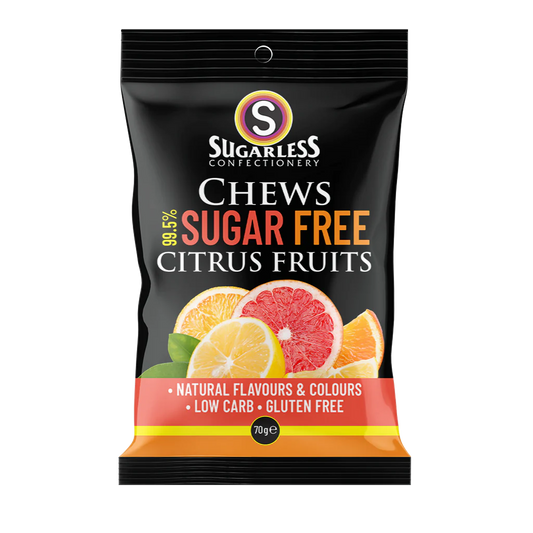 Sugarless Confectionery Chews Citrus Fruits 70g