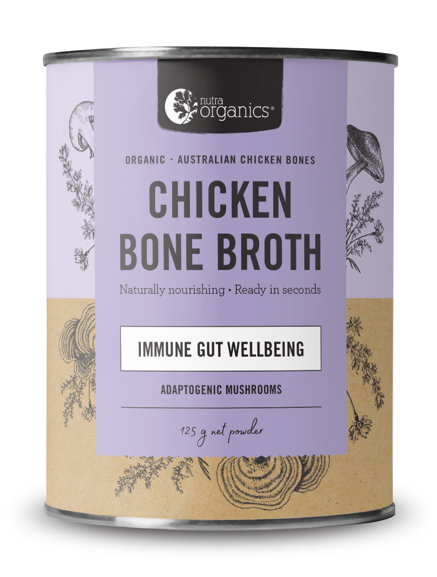 Nutra Organics Chicken Bone Broth Adatogenic Mushrooms 125g