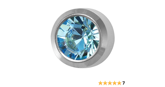 Ear Piercing 24K Pi Reg Bezel Aquamarine