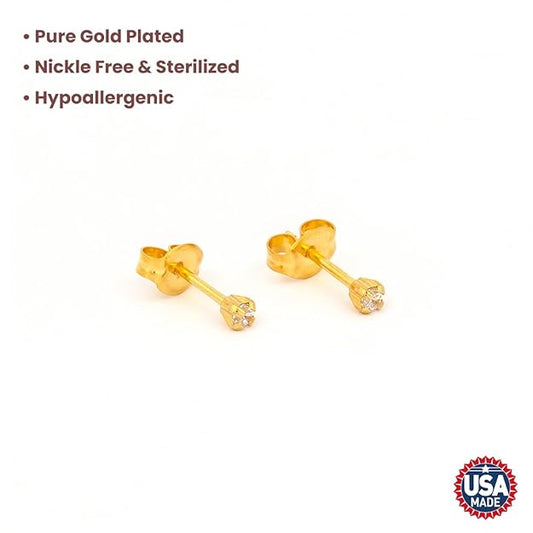 Ear Piercing 24K 2Mm Cz