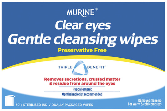 Murine Clear Eyes G/Cn Wipe 30