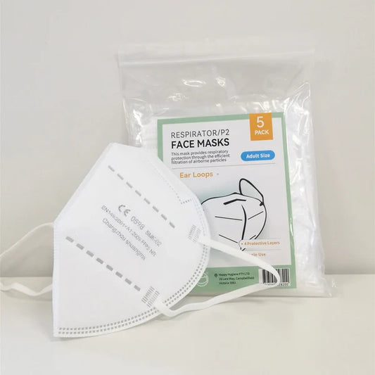 Happy Masks: Respirator/P2 - Ear Loops 5Pk Adult