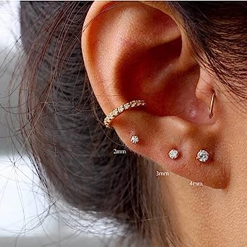 Ear Piercing 3Mm Cubic Zirconia