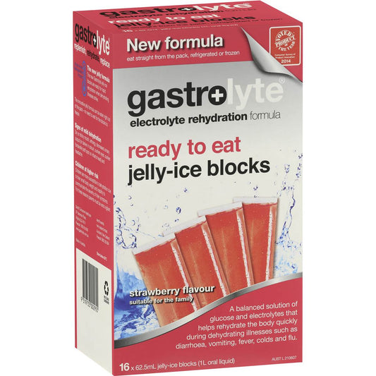 Gastrolyte Jelly-ice Blocks Strawberry 62.5ml