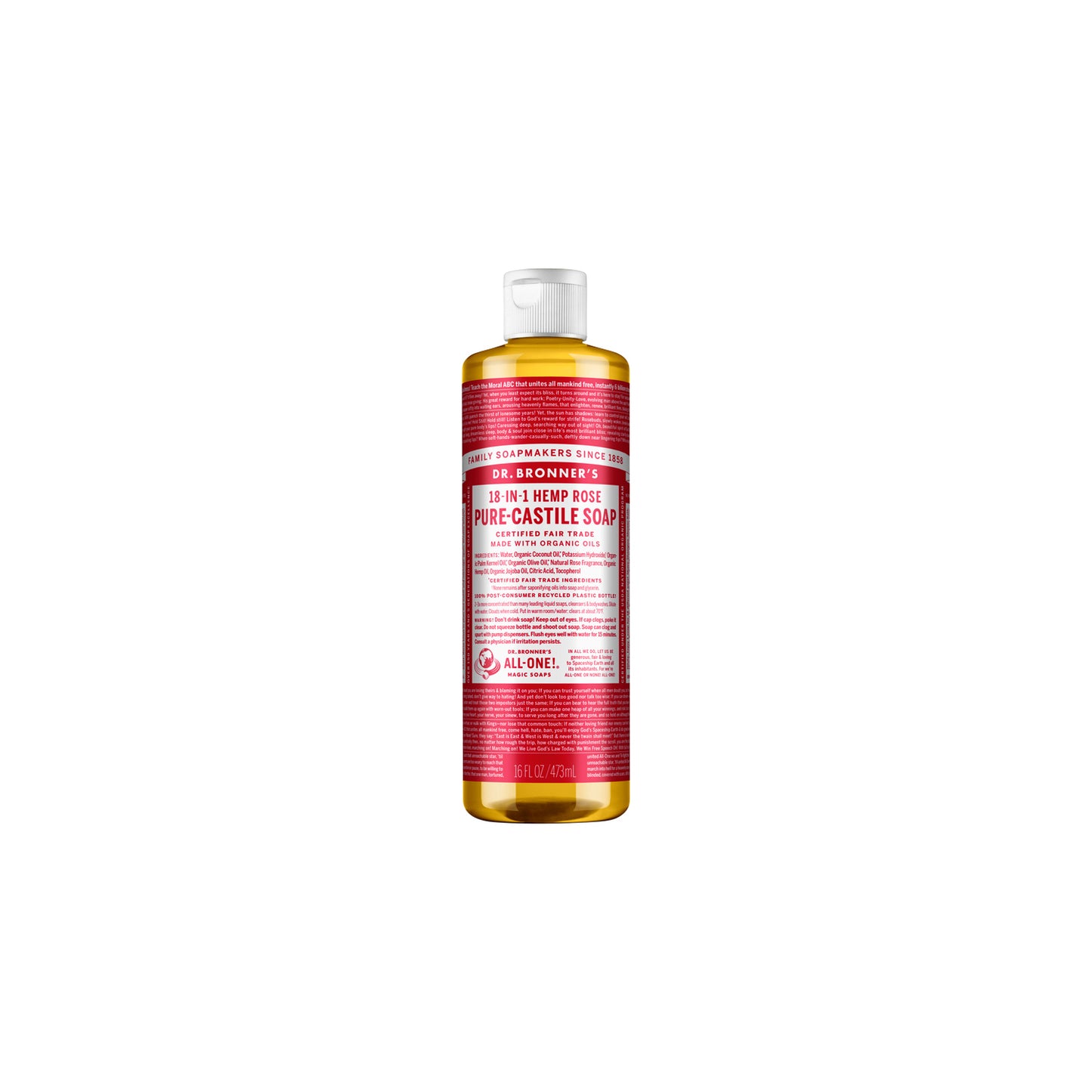 Db 18In1 Rose Pure-Castile Soap 473mL