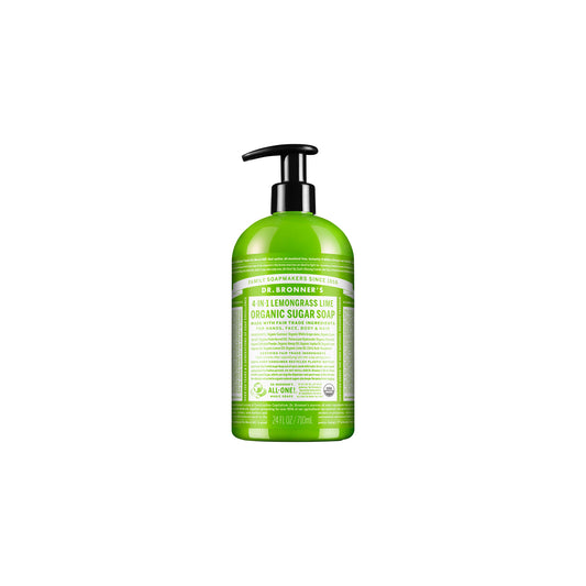 Dr. Bronner'S Organic Sugar Soap 4-In-1 Lemongrass Lime (Pump) 710mL