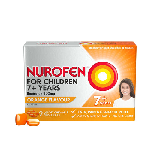 Nurofen Child 7+ Orng 100mg Chew Cap 24