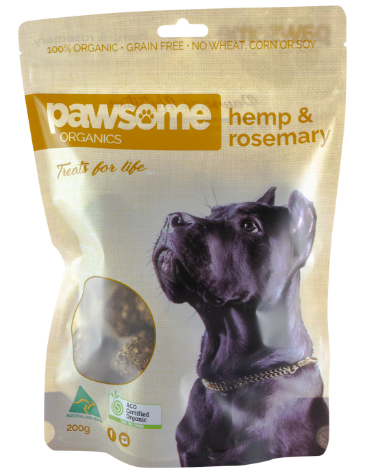 Pawsome Organics Organic Pet Treats Hemp 7 Rosemary 200g