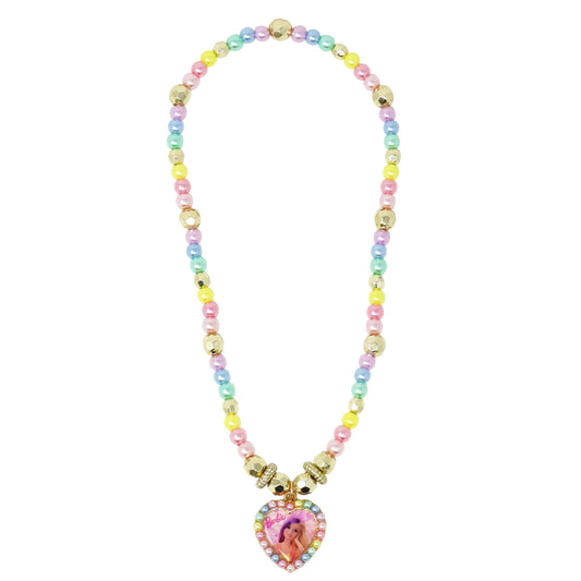 Barbie Rainbow Stretch Necklace With Heart