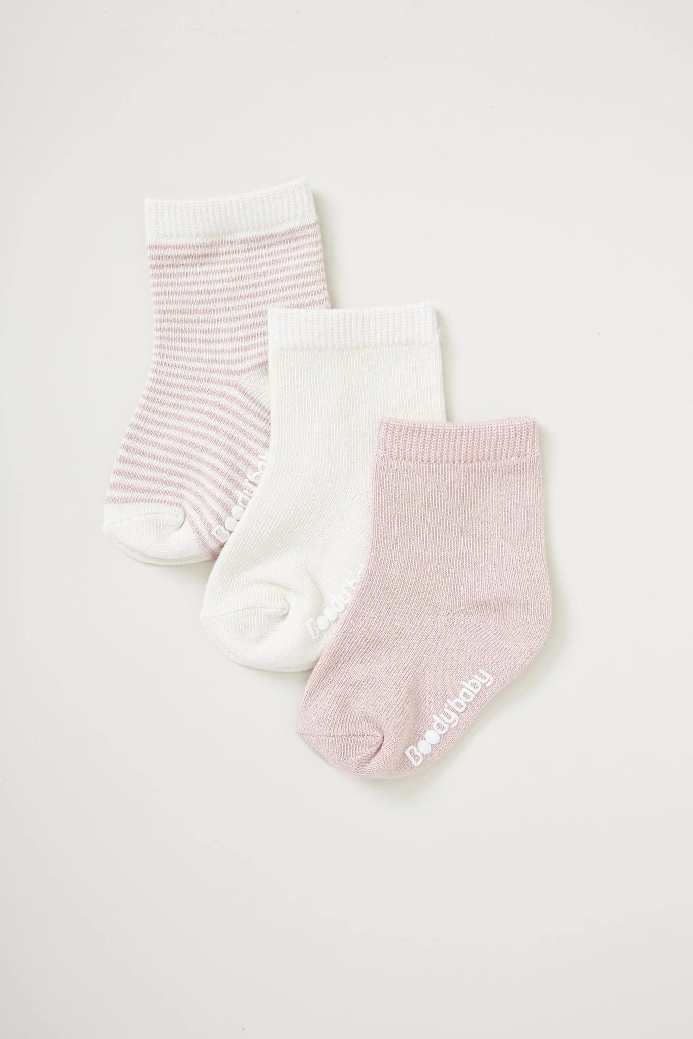 Boody Baby Socks 3 Pack Rose 6-12 Mths