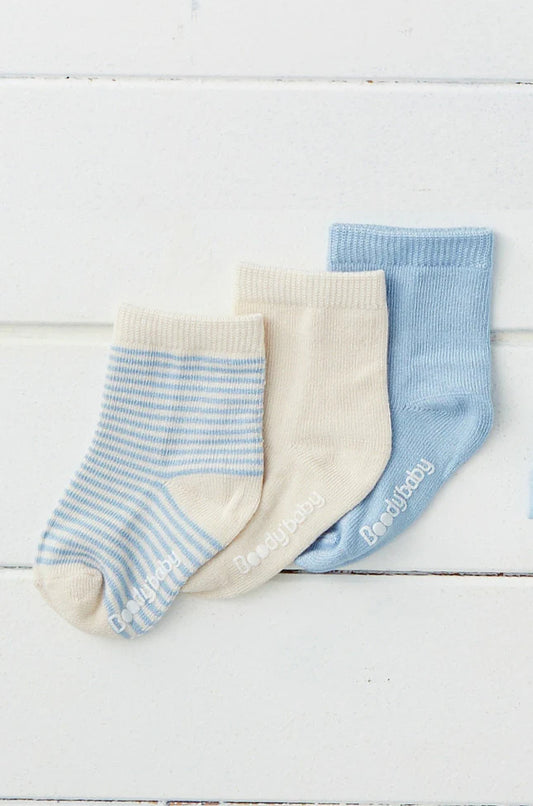 Boody Baby Socks 3 Pack Sky 3-6 Mths