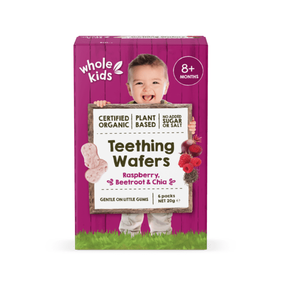 Whole Kids Teething Wafers Raspberry,Beetroot & Chia 120g