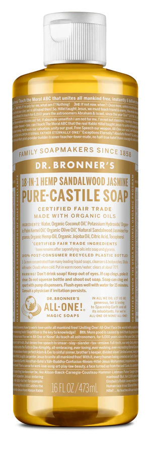 Db 18In1 S/Wood Jasmine Pure-Castile Soap 473mL