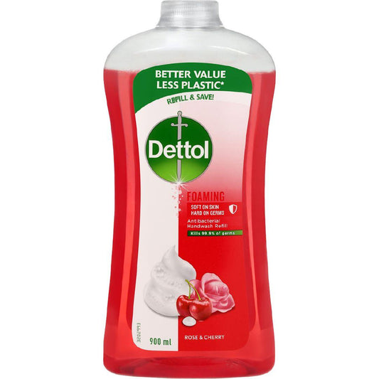 Dettol Foam Hw Rose&Cherry Refill 900mL