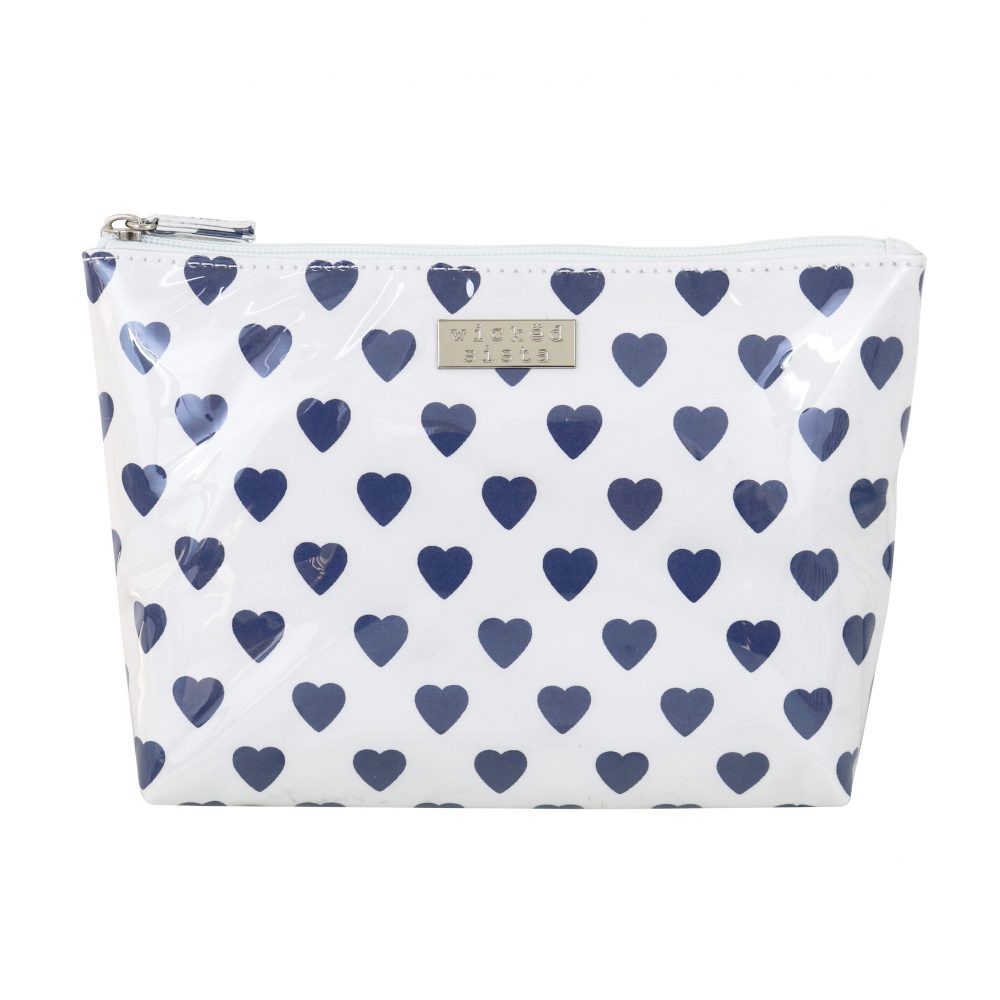 Ws Cosmetics Bag White Hearts