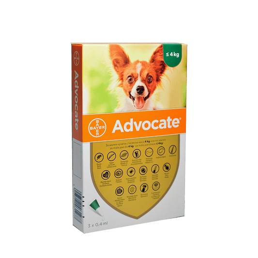 Advocate For Puppies And SmL Dogs Up To 4Kg  0.4mLx3