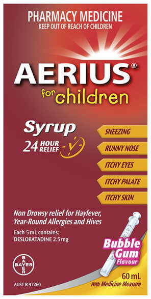 Aerius Syrup Bubblegum 60mL