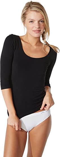 Boody Womens 3/4 Sleeve Top Black S