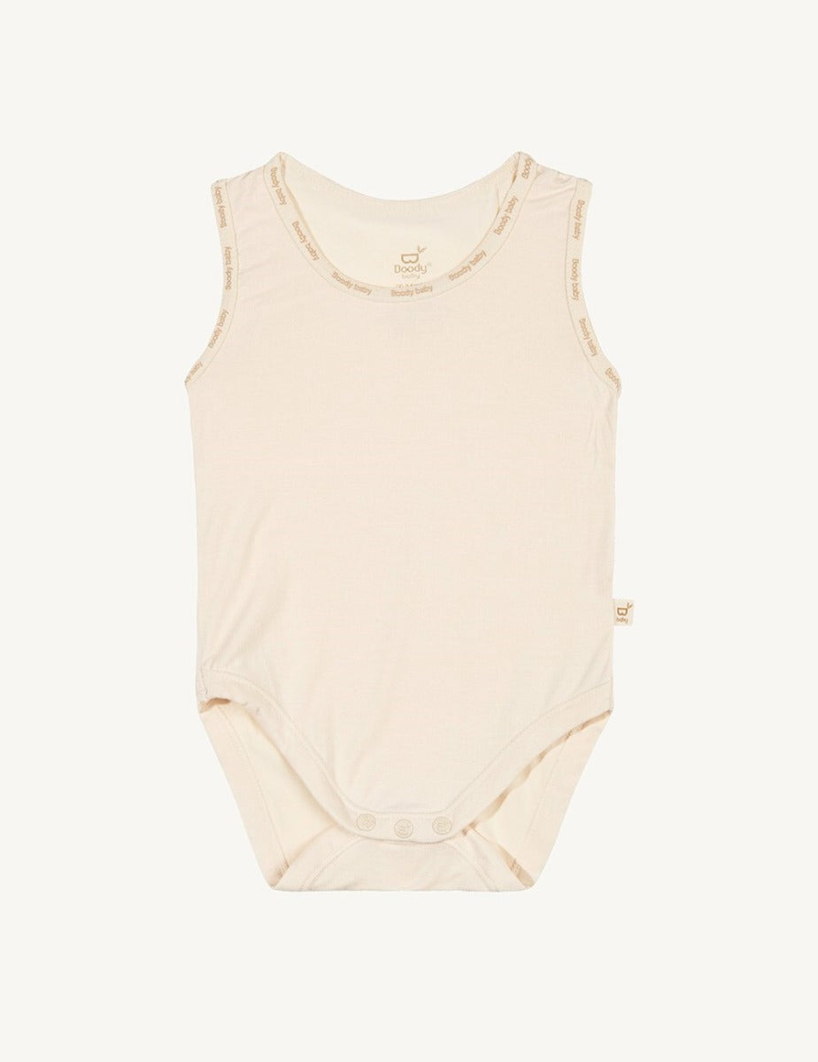 Boody Baby Sleeveless Body Suit Chalk 6-12 Mths