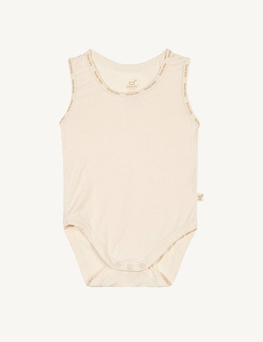 Boody Baby Sleeveless Body Suit Chalk 6-12 Mths