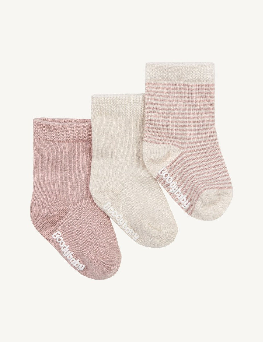 Boody Baby Socks 3 Pack Rose 12-24 Mths