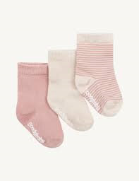 Boody Baby Socks 3 Pack Rose 3-6 Mths